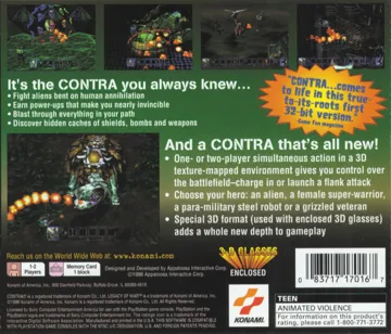 Contra - Legacy of War (US) box cover back